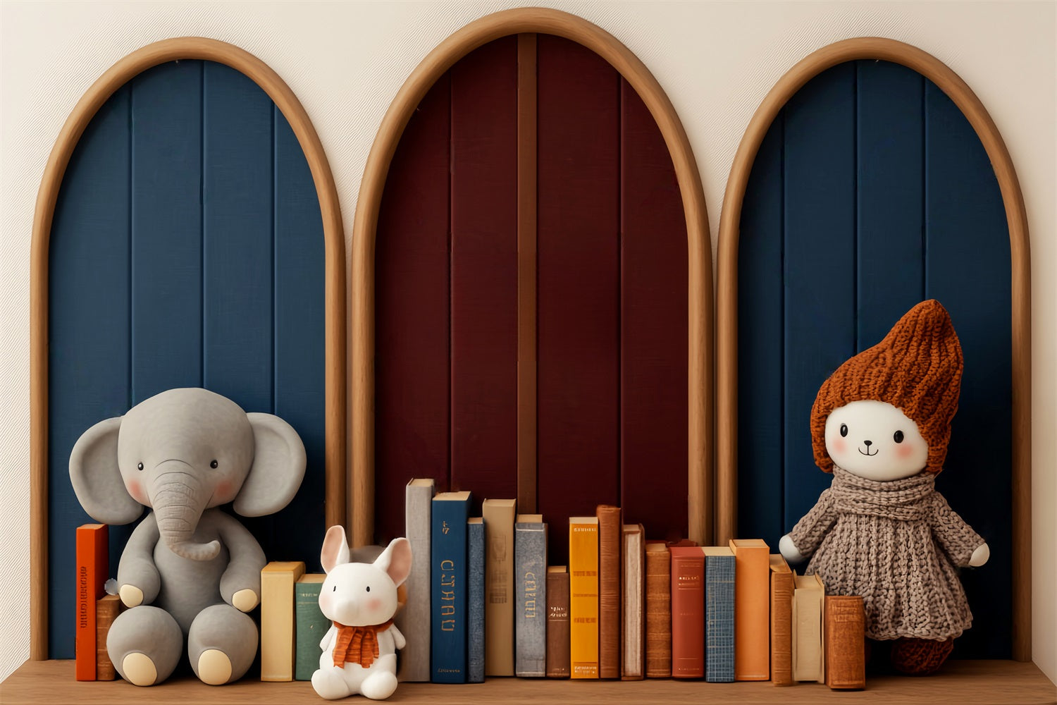 Studiohintergründe für den Schulanfang Spielzeugfiguren Bilderbuchauslage Vorschulfoto-Studiohintergründe LXX59-228