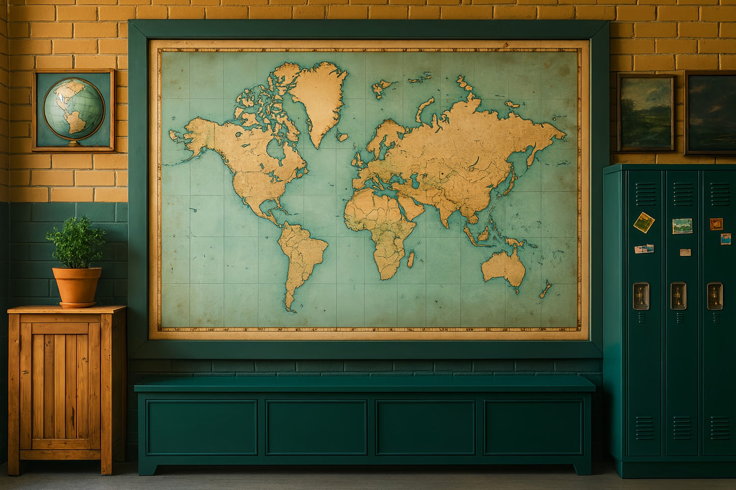 Studiohintergründe für den Schulanfang Weltkarte Wand im Klassenzimmer Fotohintergrund für Schulklassenzimmer LXX59-232