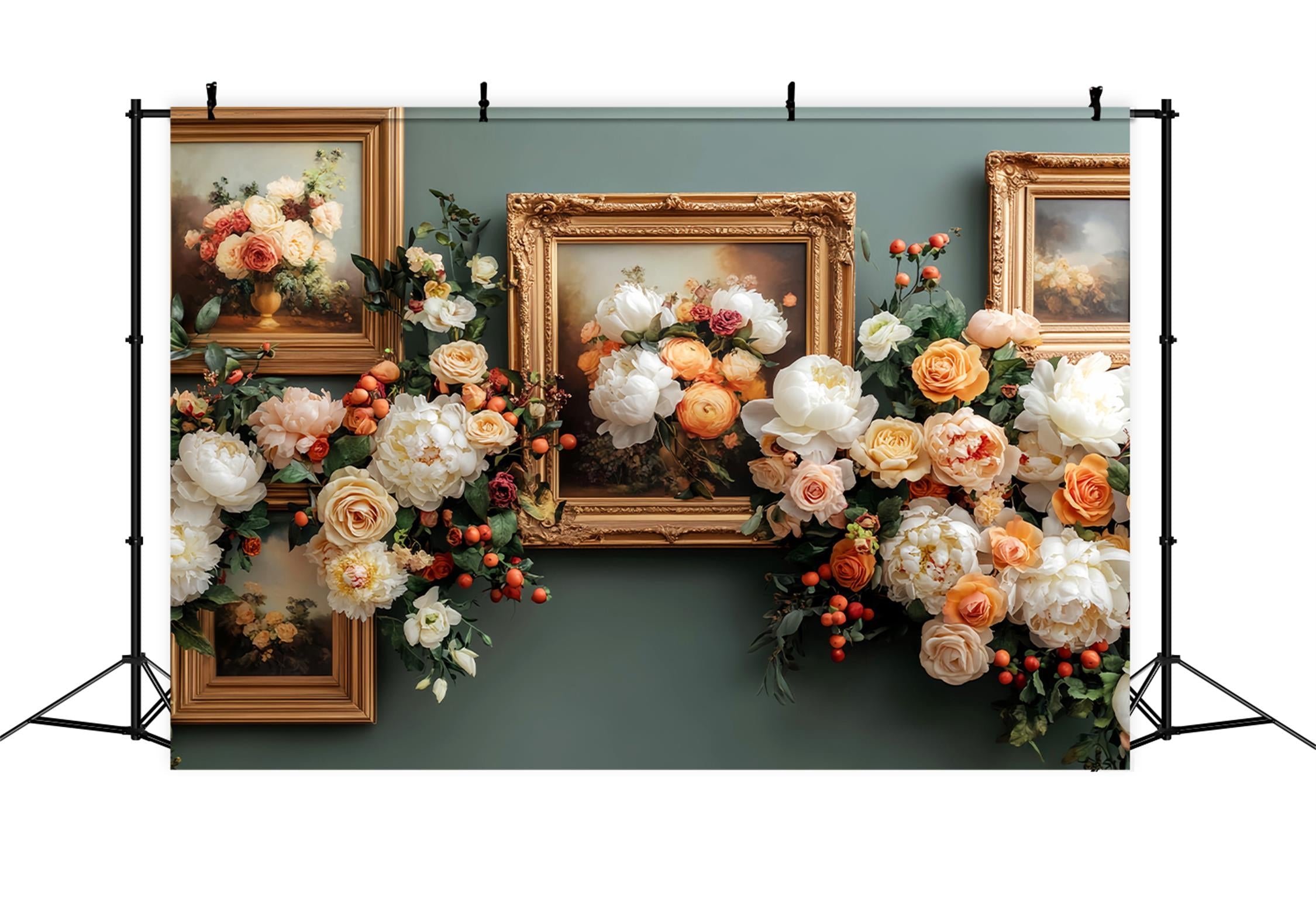 Herbstlicher Blumenhintergrund Vintage-Blumenbilderrahmen Herbst-Fotohintergründe LXX59-286