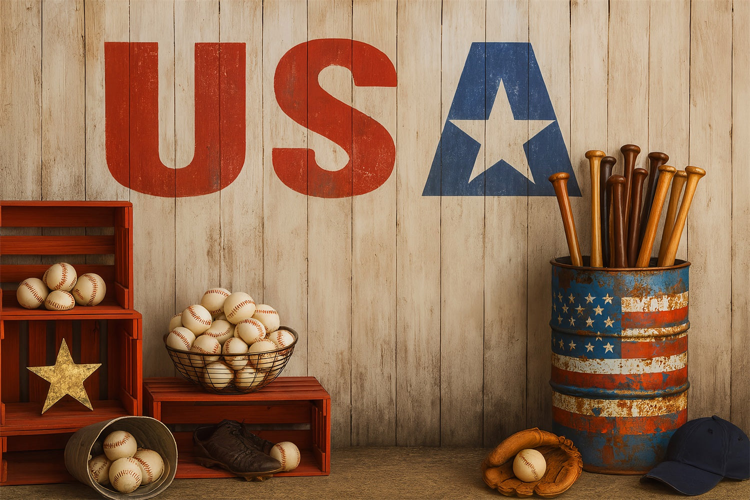 Baseball-Fotohintergrund Baseball USA Vintage-Setup Sport-Studiohintergründe LXX59-348
