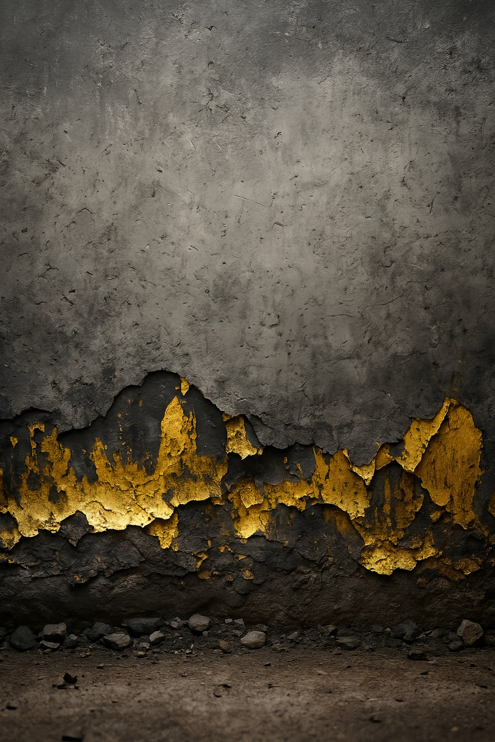 Beton-Fotohintergrund Goldene Ruinen Industrielle Textur Familienporträt-Fotohintergrund LXX59-418