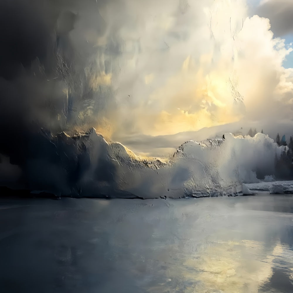 Betonhintergrund Goldener Horizontnebel Landschaft Porträtfotografie-Fotohintergrund LXX59-453