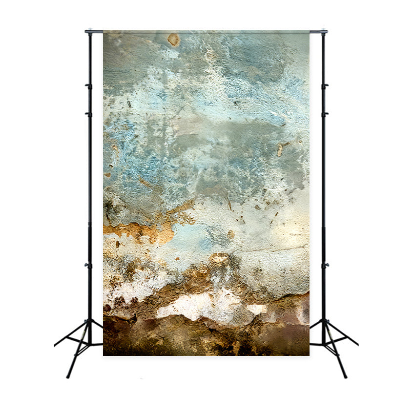 Betonwandhintergrund Verwitterte blaue Erdoberfläche Porträtstudio-Fotohintergrund LXX59-456
