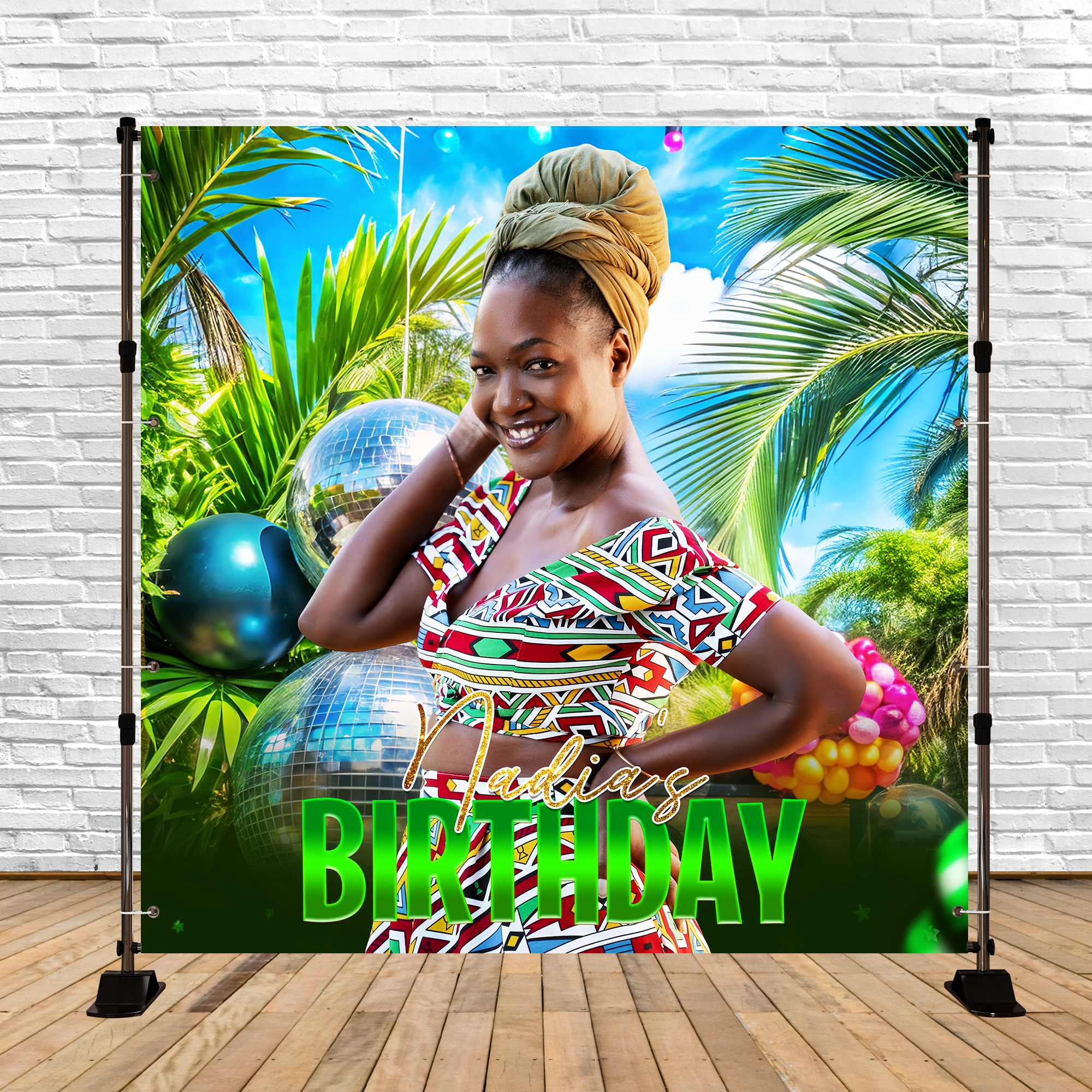 Geburtstag Party Backdrop Palm Paradise Party Customized Backdrop LXX6-101