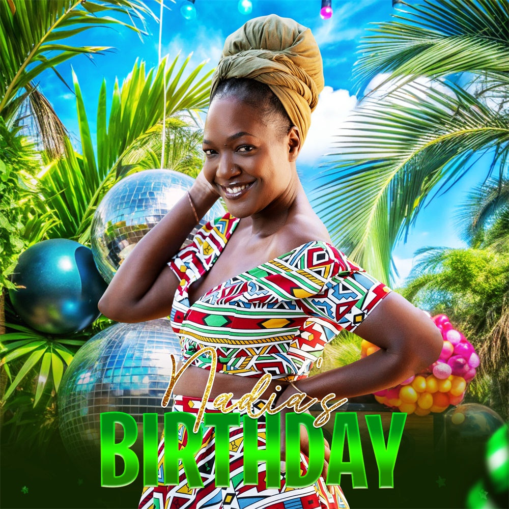 Geburtstag Party Backdrop Palm Paradise Party Customized Backdrop LXX6-101