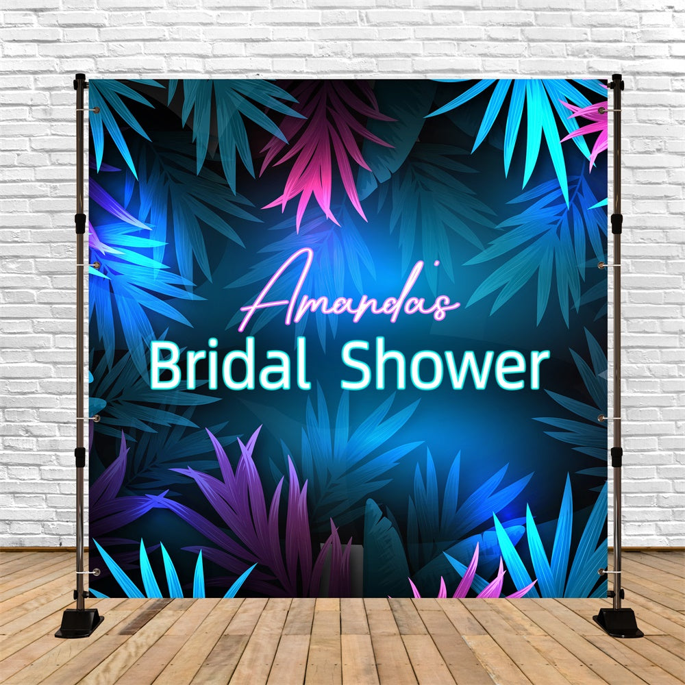 Hochzeit Fotokulisse Tropische Neon Traum Personalisierte Kulisse LXX6-103