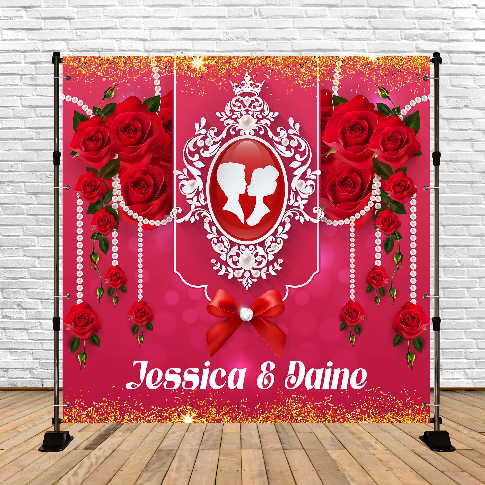 Individuelle Hochzeit Fotokulisse Enchanted Rose Pearl Backdrop LXX6-128