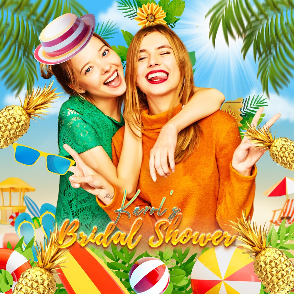 Brautparty-Hintergrund Tropical Fun Individueller Sommer-Hintergrund LXX6-142