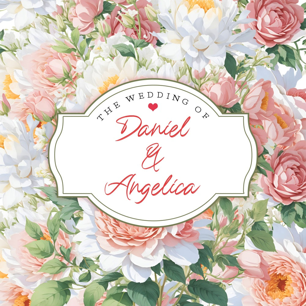 Personalisierter Hintergrund für die Hochzeit Lush Floral Harmony Hintergrund LXX6-145