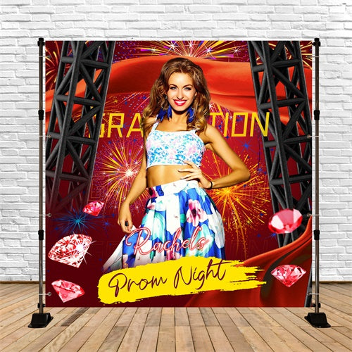 Prom Backdrop Feuerwerk Chic Celebration Custom Party Graduation Backdrop LXX6-152