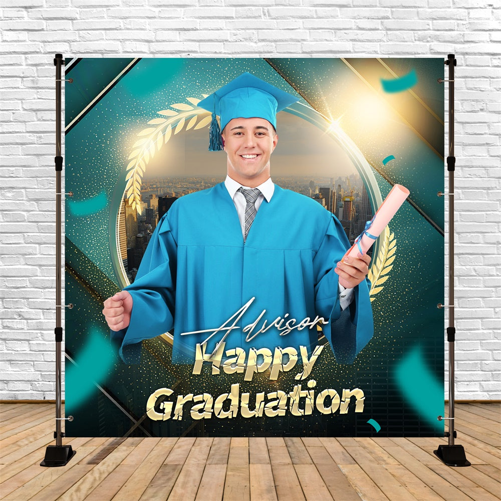 Graduation Backdrop City Light Modern Personalisierte Party Graduation Backdrop LXX6-154