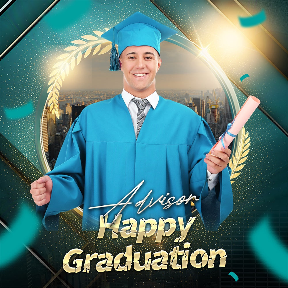 Graduation Backdrop City Light Modern Personalisierte Party Graduation Backdrop LXX6-154
