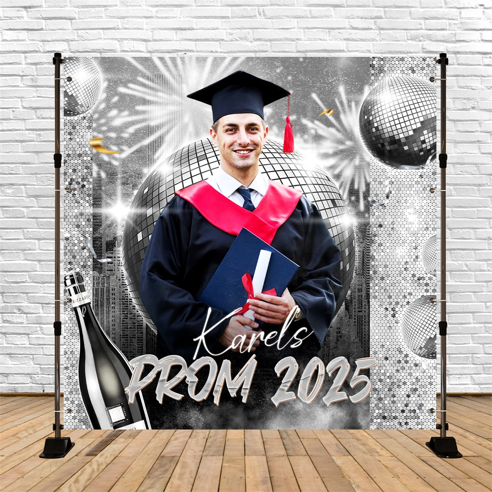 Prom Backdrops Silber Spotlight Disco Custom Party Graduation Backdrop LXX6-155