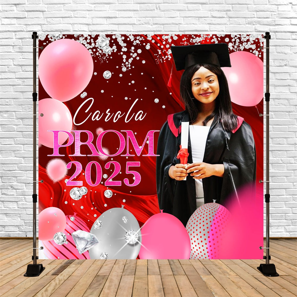 Hintergrund für Abschlussball Pink Sparkle Diamond Custom Party Graduation Backdrop LXX6-160