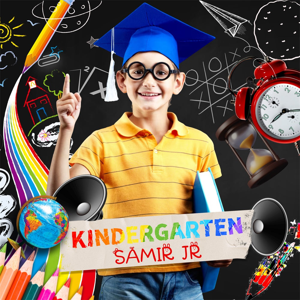 Vorschule Graduierung Hintergrund Playful Doodle Custom Party Graduierung Hintergrund LXX6-205