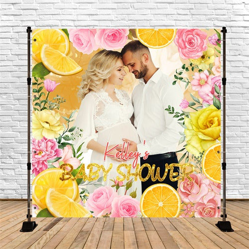 Backdrops Für Baby Shower Zitronenblüten Liebe Personalisierte Backdrop LXX6-231