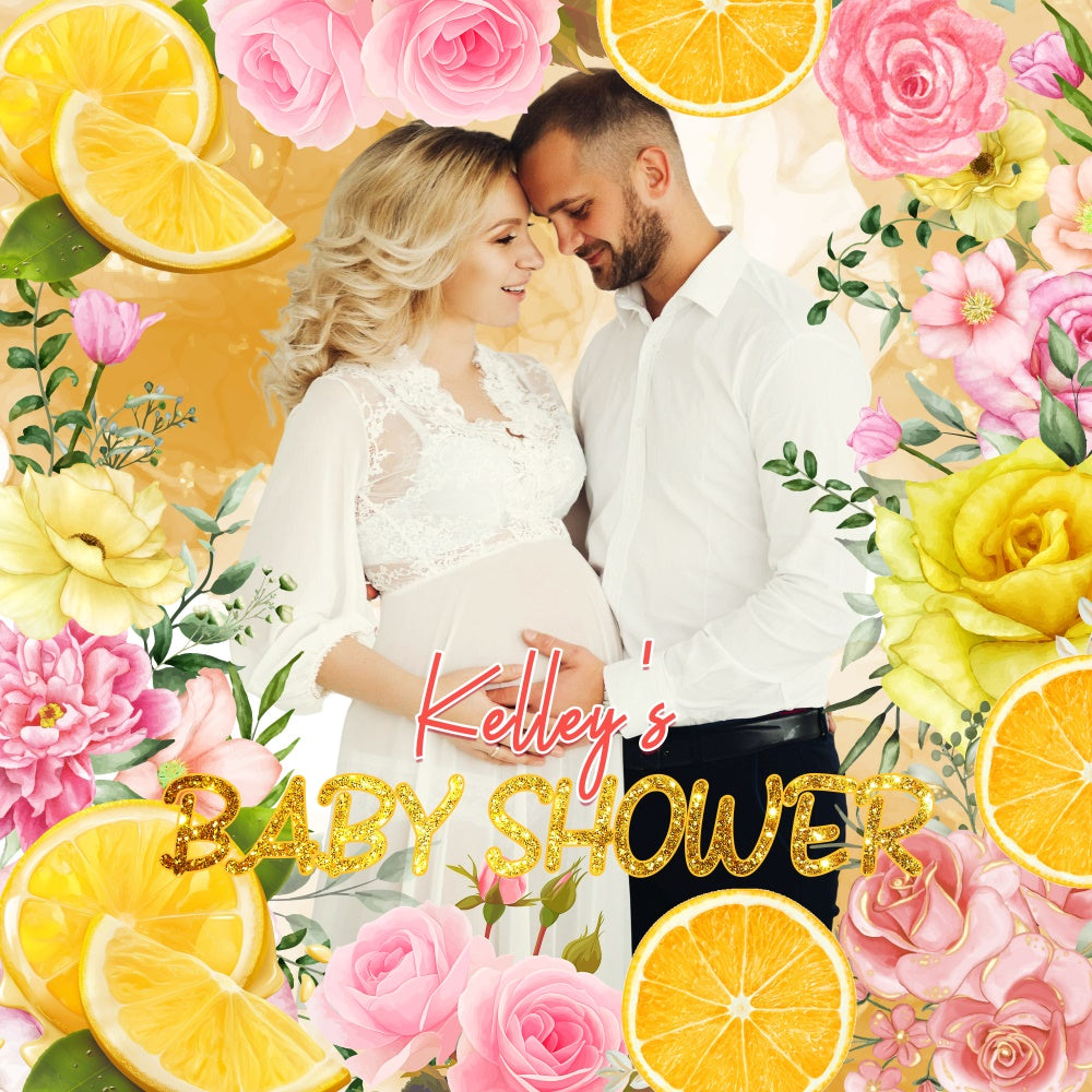Backdrops Für Baby Shower Zitronenblüten Liebe Personalisierte Backdrop LXX6-231