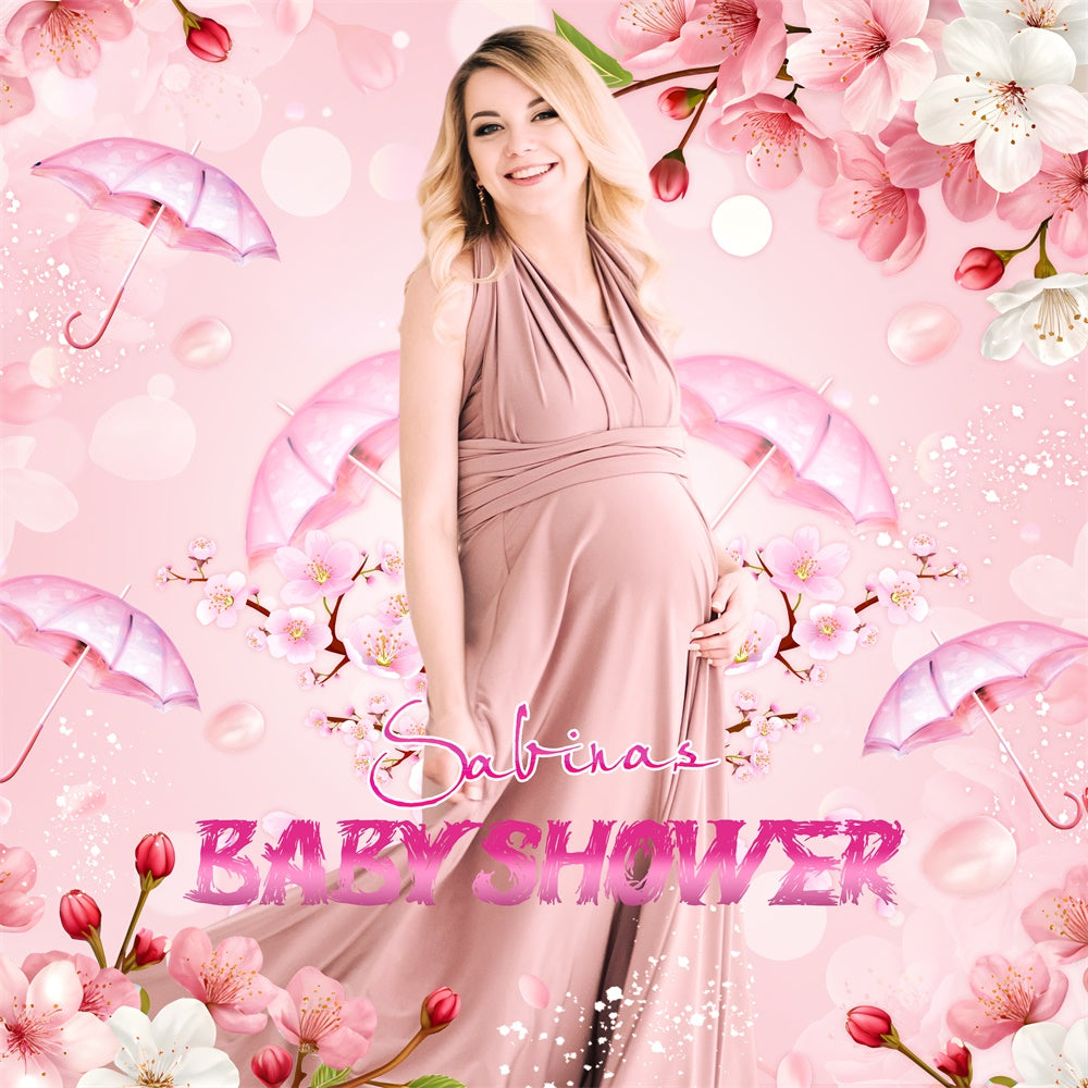 Baby Shower Backdrop Ideen Rosa Regenschirm Petal Customized Backdrop LXX6-241