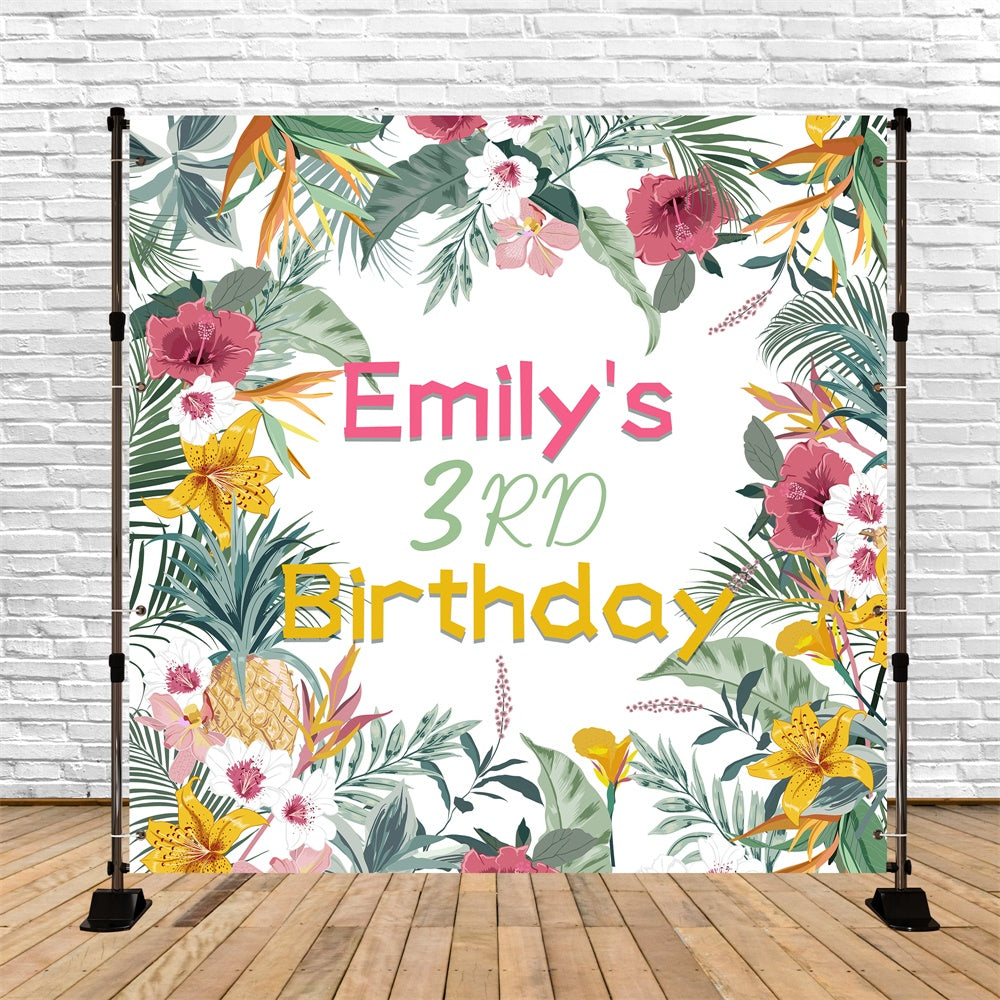 Geburtstag Party Backdrop Floral Paradise 3rd Customized Backdrop LXX6-48