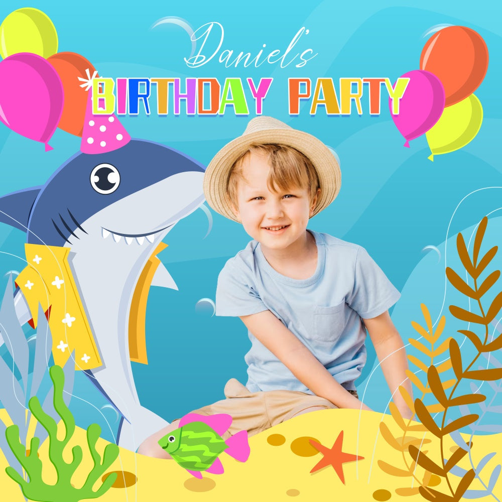 Custom Birthday Backdrops Meer Party Hai Abenteuer Backdrop LXX6-68