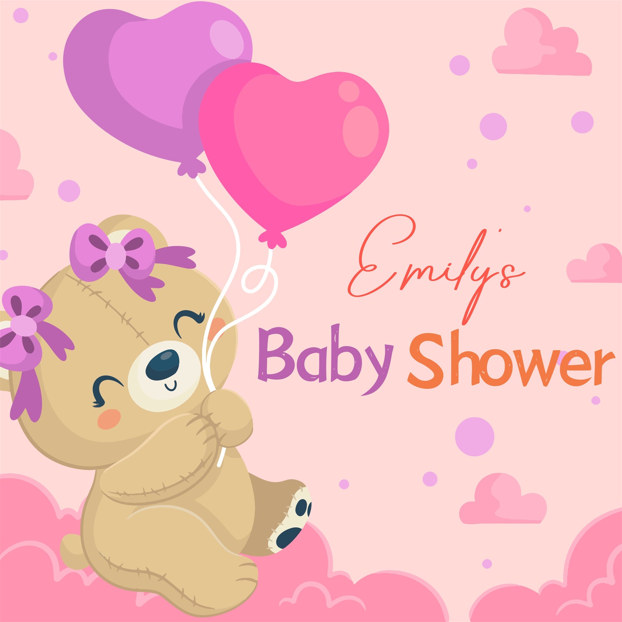 Baby Shower Backdrop Ideen Cute Teddy Ballon Personalisierte Backdrop LXX6-7
