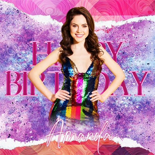 Individuell gestaltete Geburtstagskulisse Glitter Diva Celebration Backdrop LXX6-71