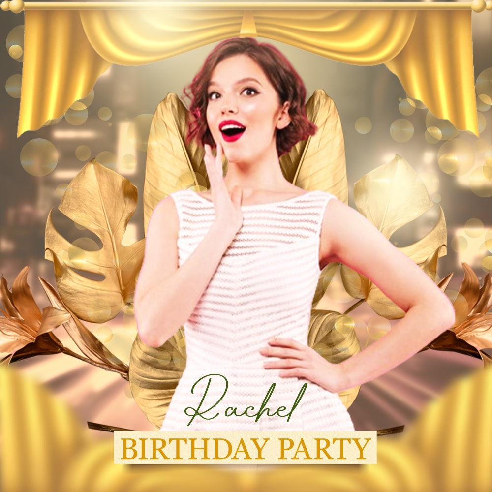 Personalisierte Backdrop für Geburtstag Chic Leaf Luxury Backdrop LXX6-83