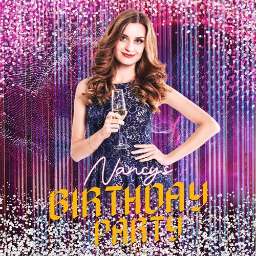 Custom Backdrop für Geburtstagsparty Glam Glitter Bash Backdrop LXX6-85