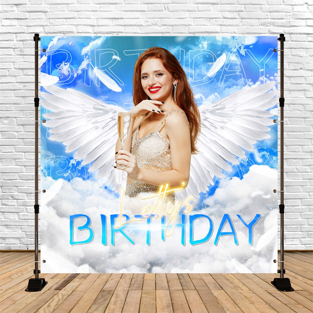 Custom Backdrop für Geburtstagsparty Glow Wings Sky Backdrop LXX6-96