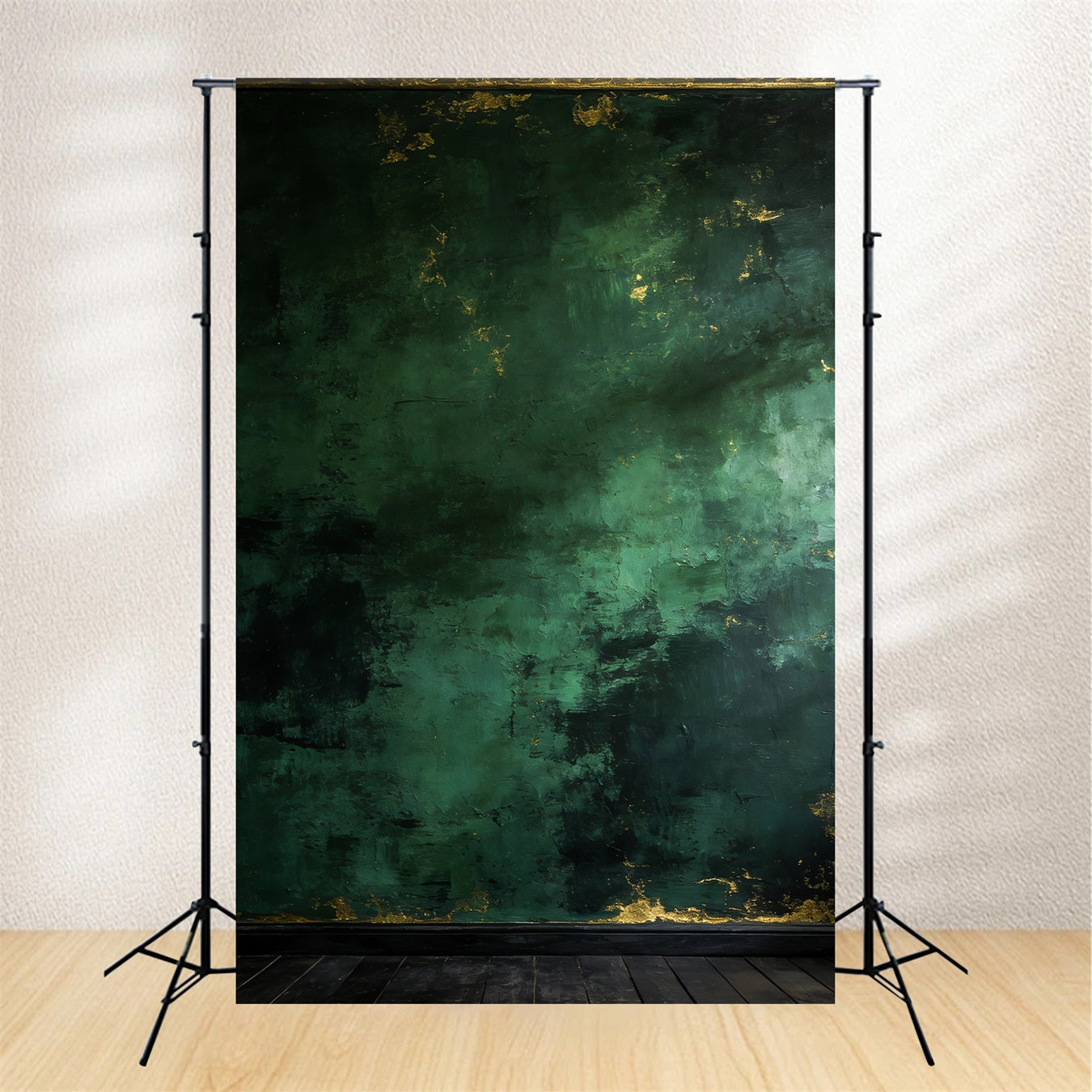 Studio-Porträt-Hintergrund Patina-Betonwandstruktur Smaragdgrüner Hintergrund LXX61-13