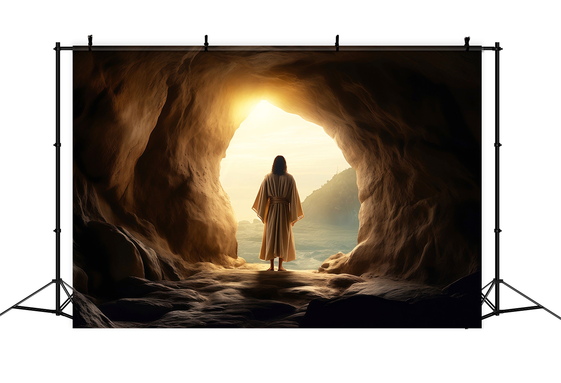Christliche Oster-Fotokulissen Er ist auferstanden Retter Höhle Oster-Bildkulissen LXX61-132