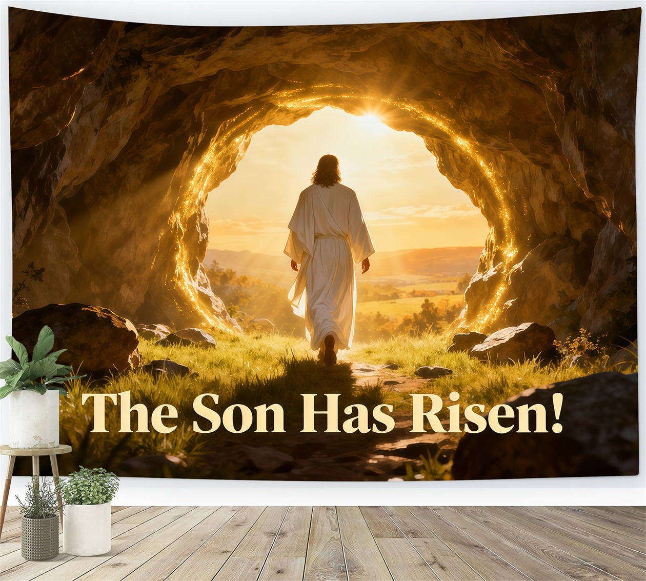 Hintergrund „Er ist auferstanden“ Oster-Fotohintergrund „Resurrection Light Cave“ LXX61-139