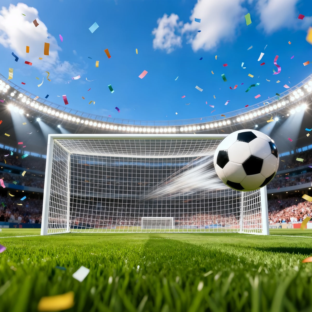 Fußballstadion-Hintergrund Feld Sieg Tor Moment Sportfotografie-Hintergründe LXX61-215