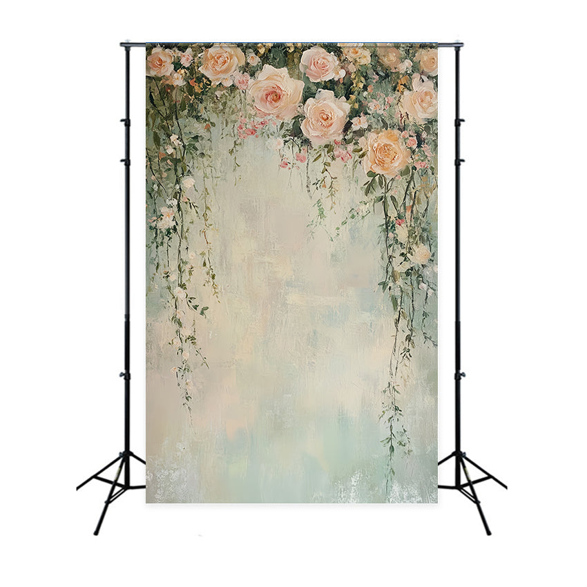 Studio-Porträt-Hintergründe Romantische Blush Rose Cascades Porträt-Hintergrundideen LXX61-23