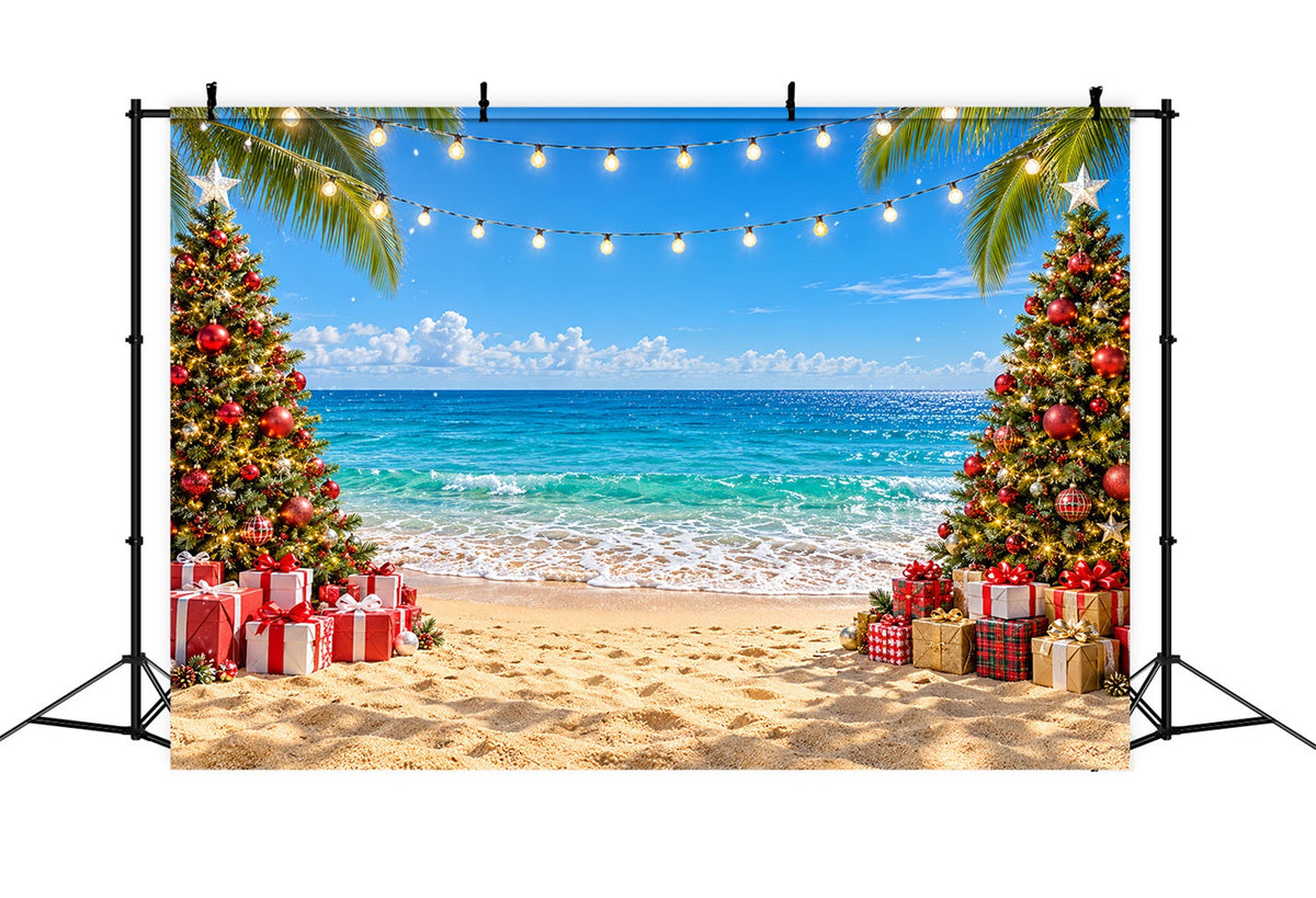 Tropischer Weihnachtshintergrund Strandfest Weihnachten Im Juli LXX610-186