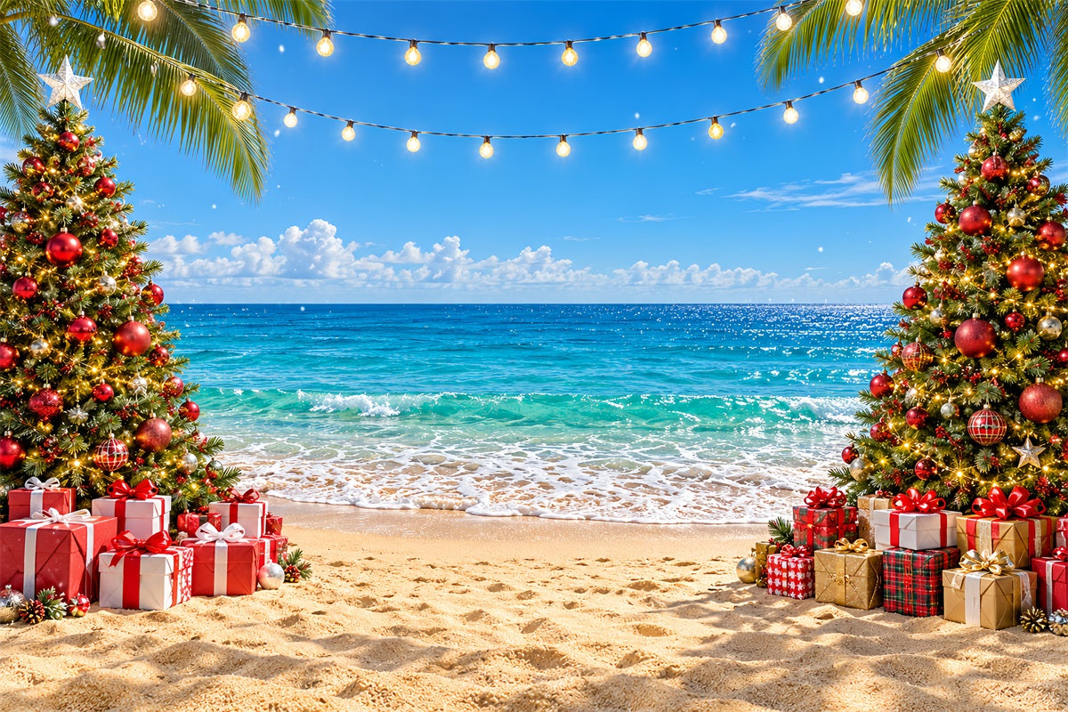 Tropischer Weihnachtshintergrund Strandfest Weihnachten Im Juli LXX610-186