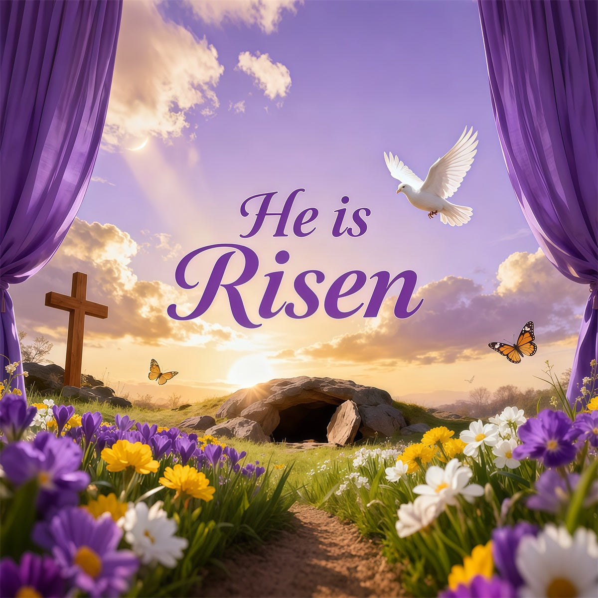 Osterhasen-Hintergründe Leeres Grab Ruhm Blume Oster-Hintergründe für Fotos LXX62-47