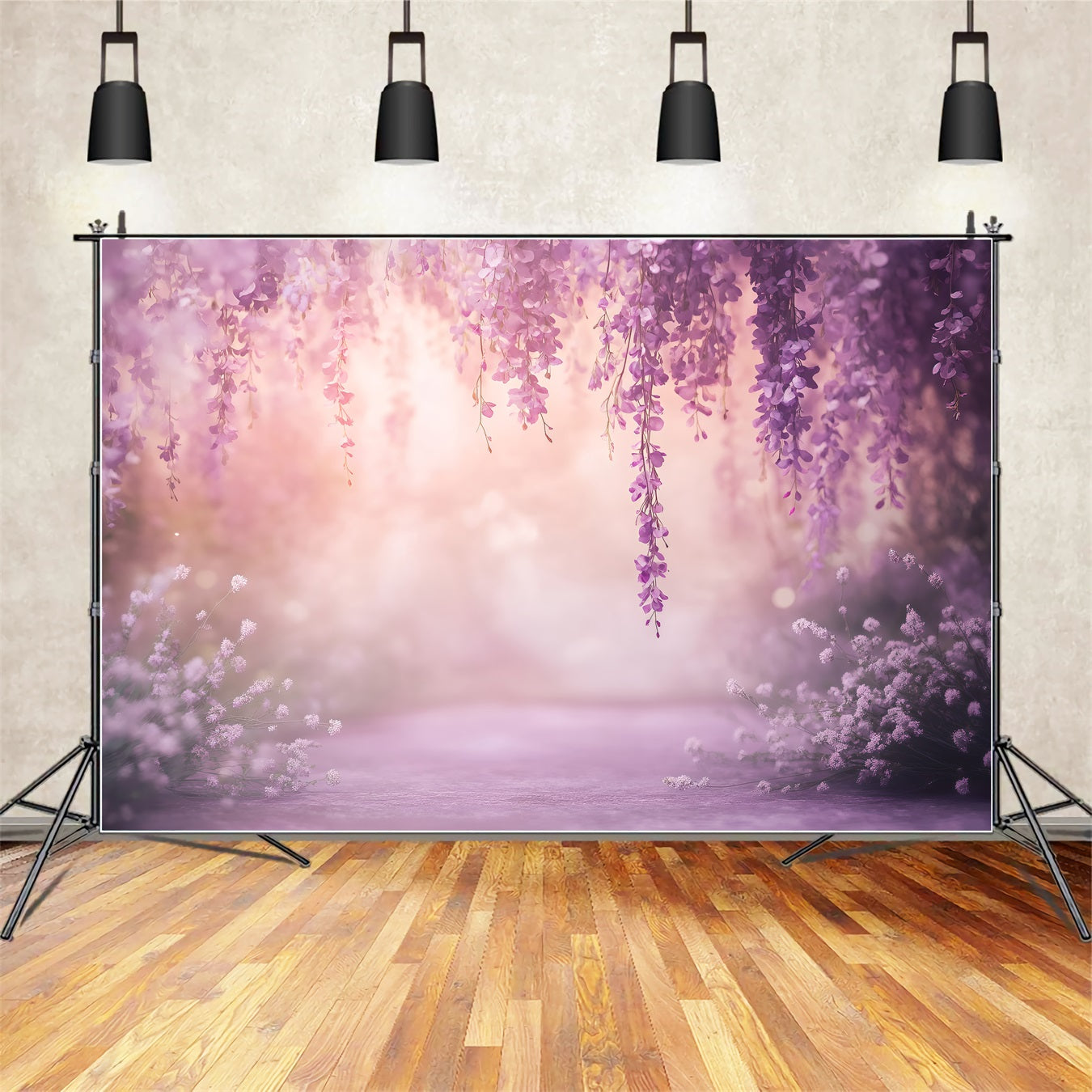 Lavendelstrauß Muttertag-Hintergrund – Sanfter Pastell-Glyzinien-Blüten-Unschärfe-Hintergrund Muttertag LXX63-47