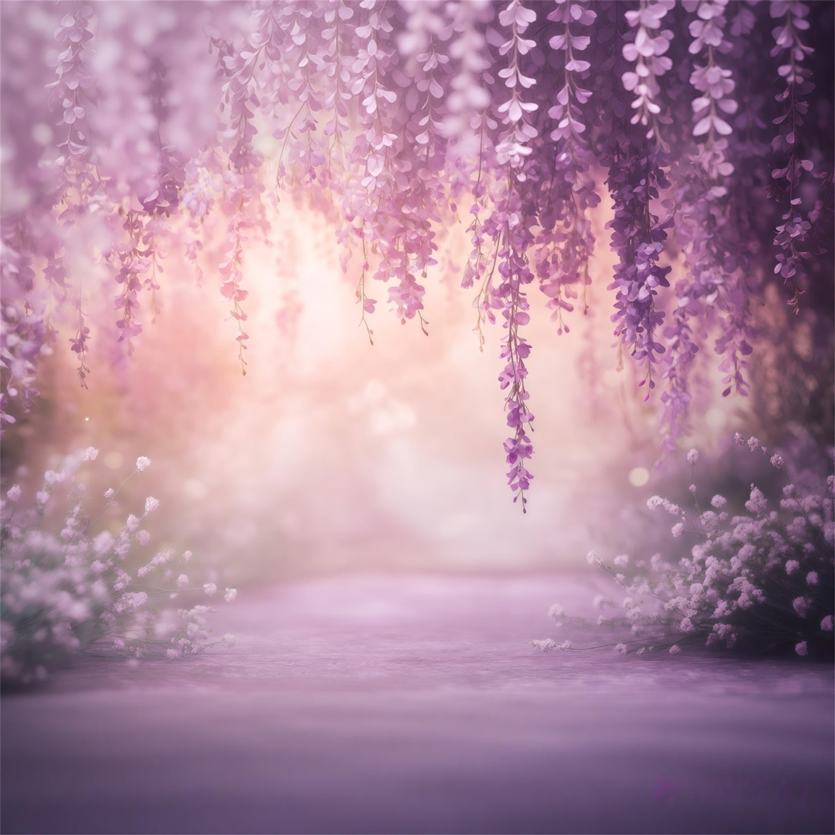 Lavendelstrauß Muttertag-Hintergrund – Sanfter Pastell-Glyzinien-Blüten-Unschärfe-Hintergrund Muttertag LXX63-47