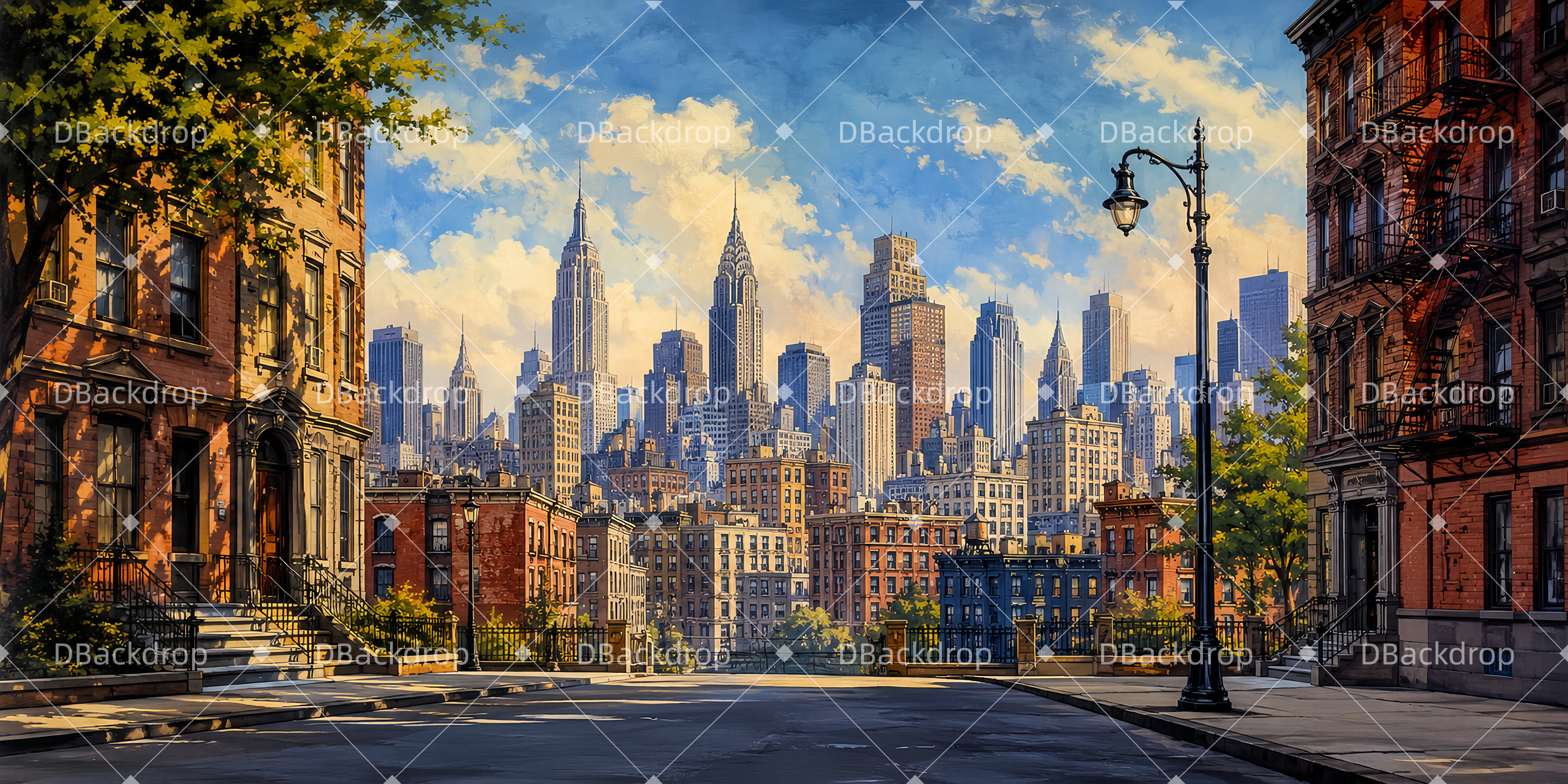 Theaterhintergrund New Yorker Straße Professionelle Bühnenkulisse LXX66-T33