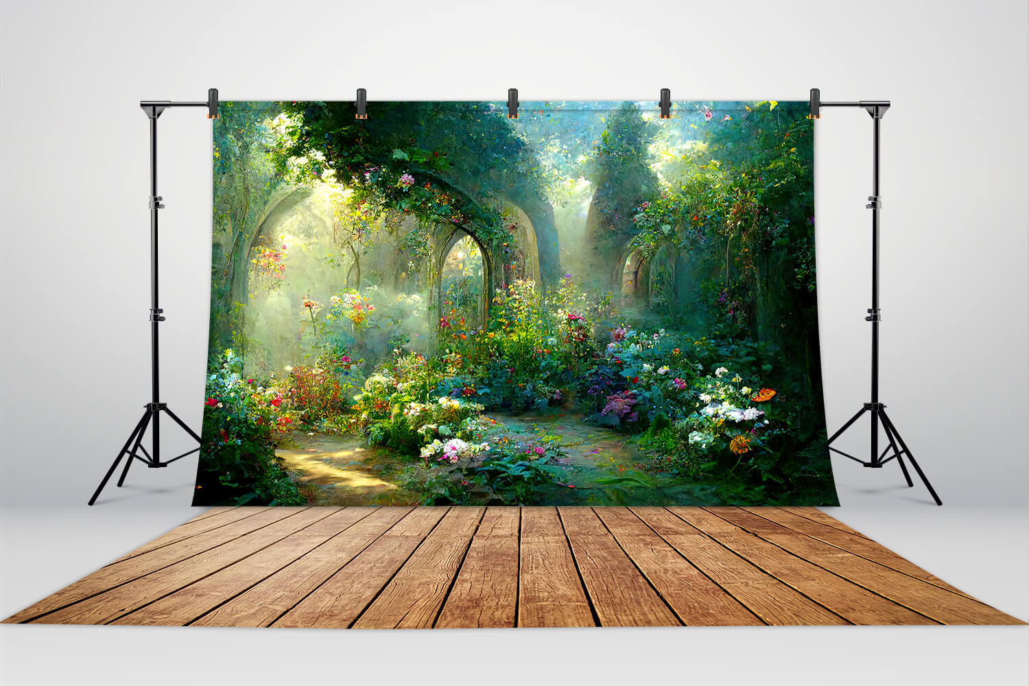 Märchengarten Blumen Bogen Fotografie Hintergrund M-25
