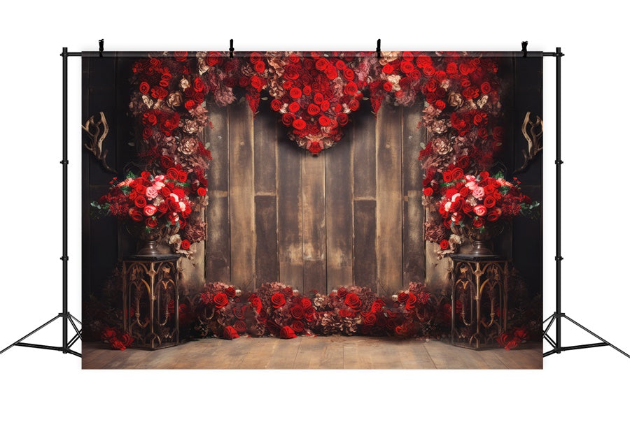 Valentinstag Rote Rose Liebe Wandhintergrund M1-03