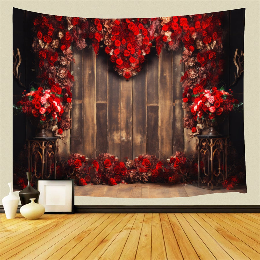 Valentinstag Rote Rose Liebe Wandhintergrund M1-03