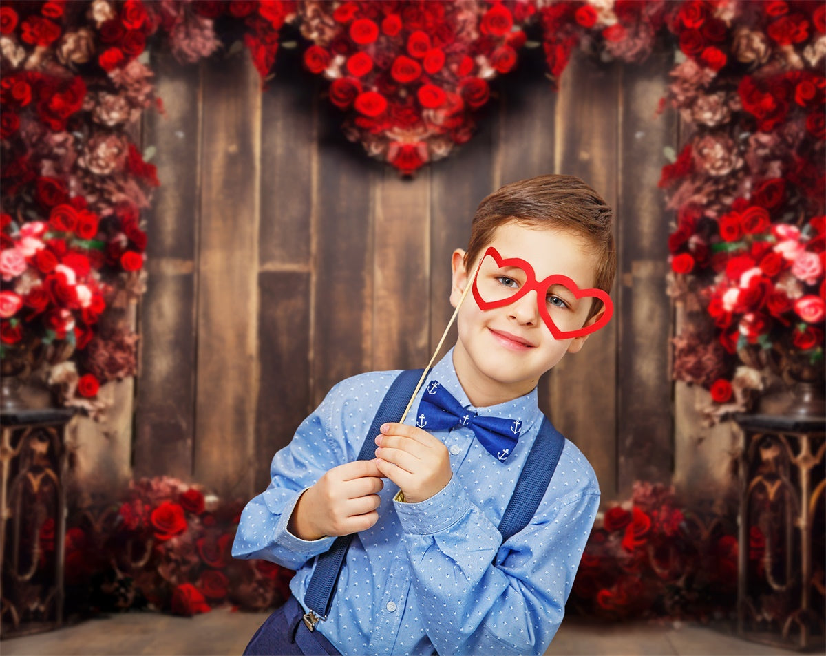 Valentinstag Rote Rose Liebe Wandhintergrund M1-03