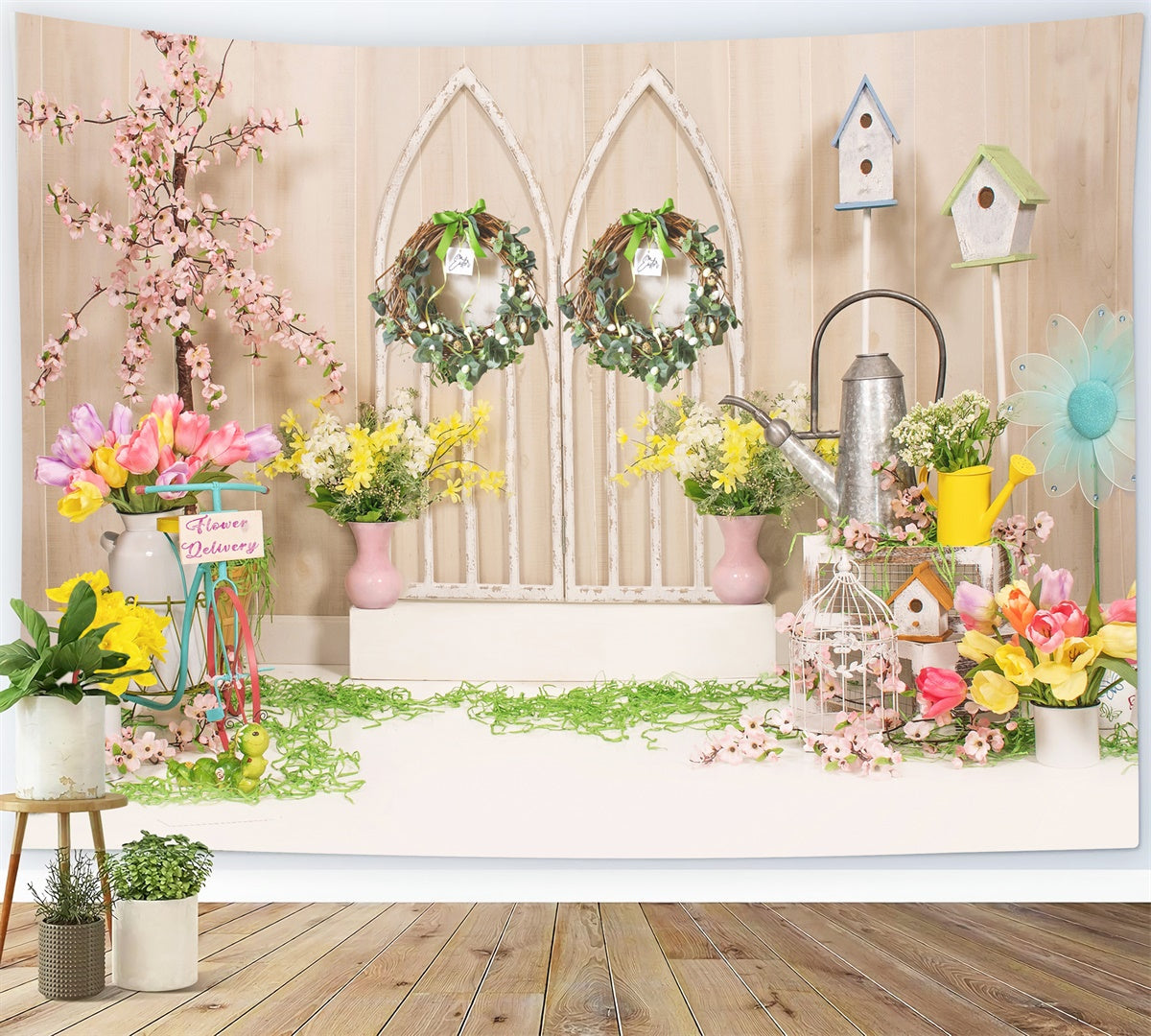 Ostern Kranz Eier Blume Hintergrund M1-26