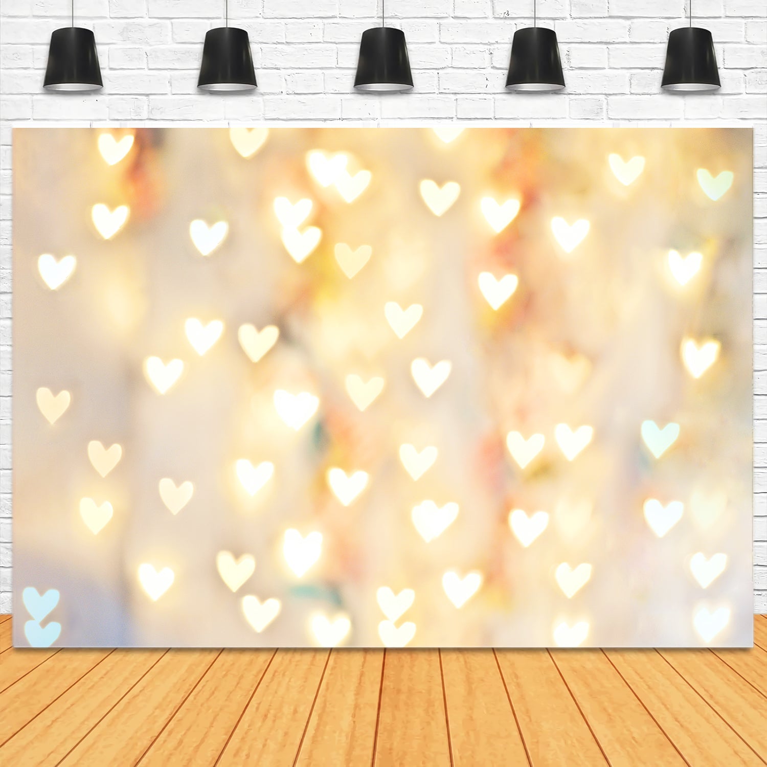 Pastell Herz Bokeh Fotostudio Hintergrund MR-0046(NUR 1)