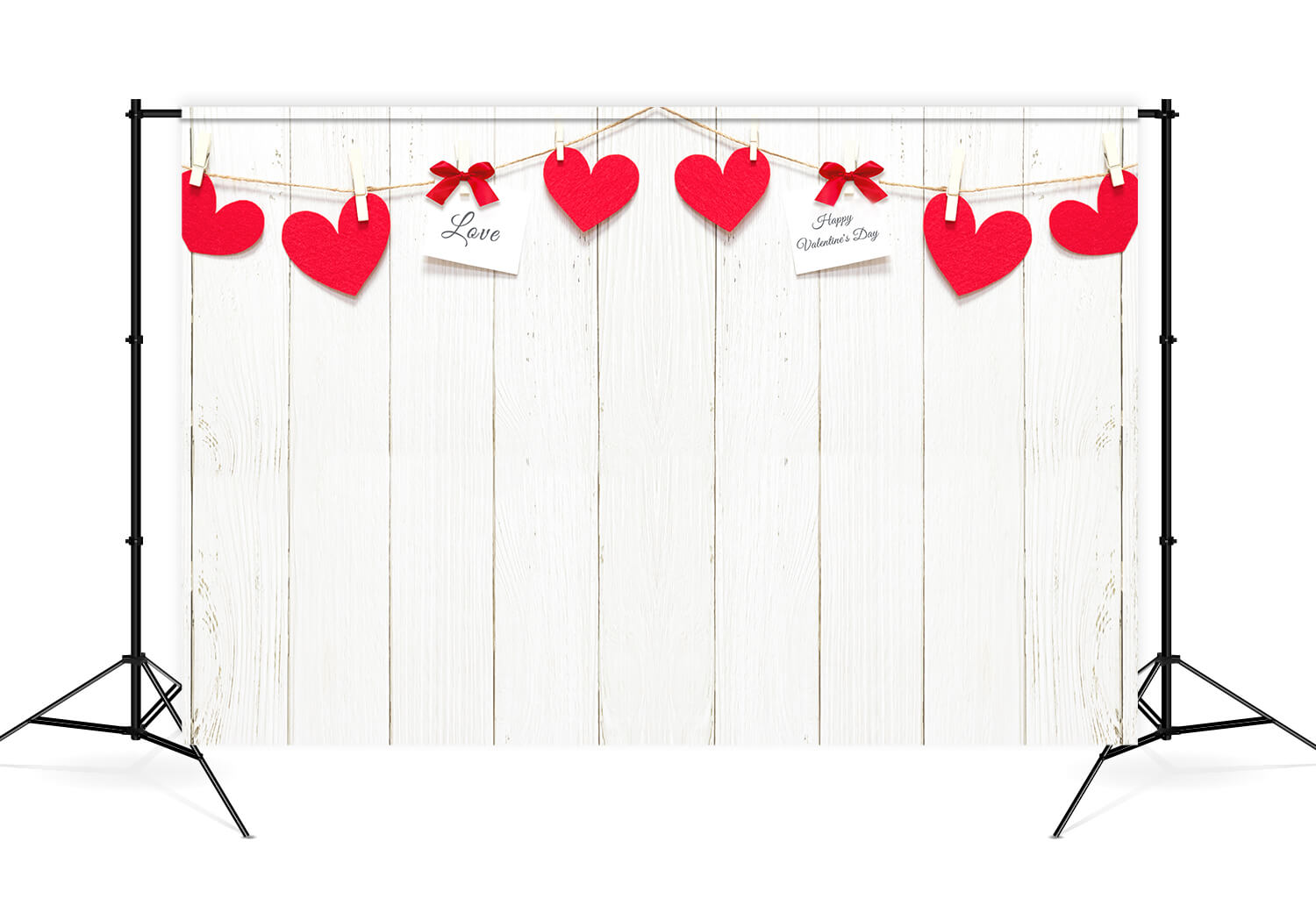 Valentinstag Weiße Schieferwand Rotes Herz Post-It Notes Schleife Hintergrund M12-16