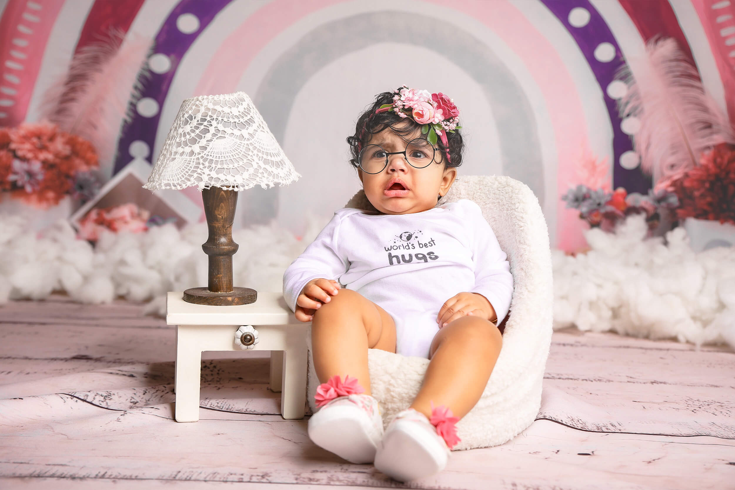 Bohemian Rainbow Rattan Ball Feder getrocknete Blume Hintergrund M12-20