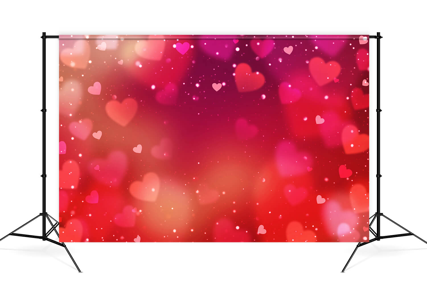 Valentinstag Rotes Glitzerherz verstreut Hintergrund M12-24