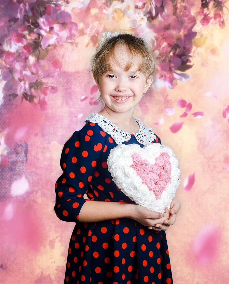 Ölgemälde Dreamy Pink Flower Tree Petals Falling Backdrop M12-33